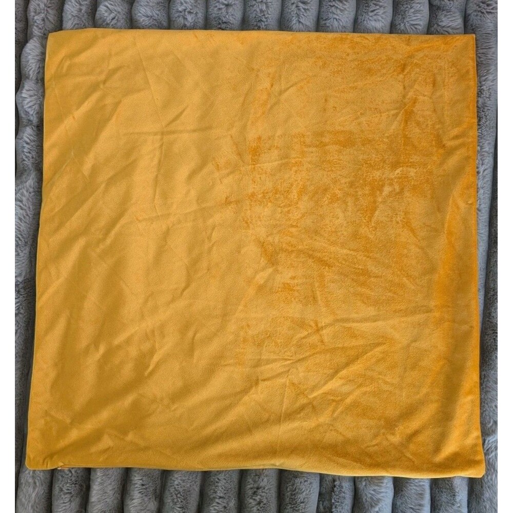 Pillow Sham Gold Crushed Velvet Decorative Pillow Sham Zip Closure 23''x23''